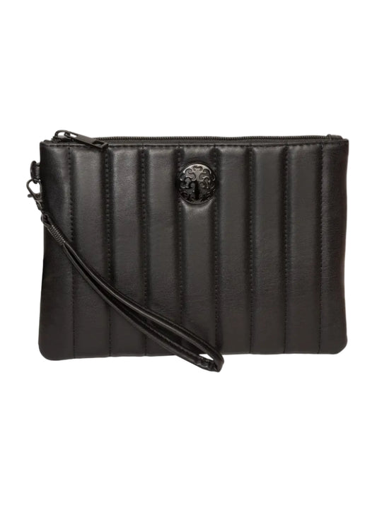 Rebecca & Rifka Smooth Tubular Quilt Medallion Zip Wristlet